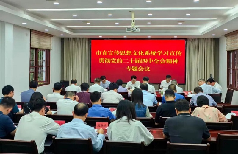 漳州市直宣传思想文化系统召开学习宣传贯彻党的二十届四中全会精神专题会议